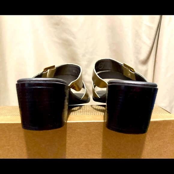 New Unisa Three Strap Gold Slip On Leather Sandals Size 8 1/2 - Picture 4 of 6